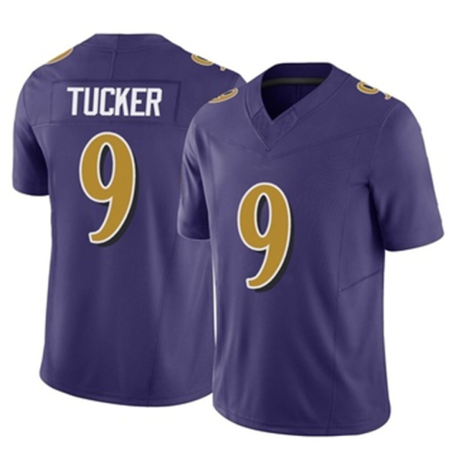 B.Ravens #9 Justin Tucker Purple Limited Vapor FUSE Jersey Stitched American Football Jerseys