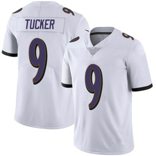 B.Ravens #9 Justin Tucker White Limited Vapor Untouchable Jersey Stitched American Football Jerseys