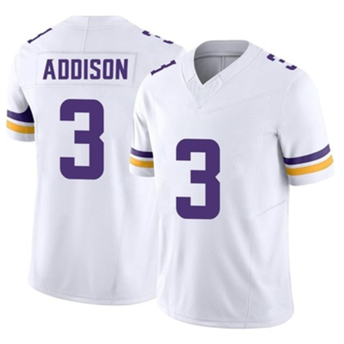 M.Vikings #3 Jordan Addison Vapor FUSE Jersey White Limited Stitched American Football Jerseys