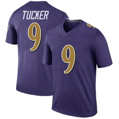 B.Ravens #9 Justin Tucker Purple Legend Color Rush Jersey Stitched American Football Jerseys