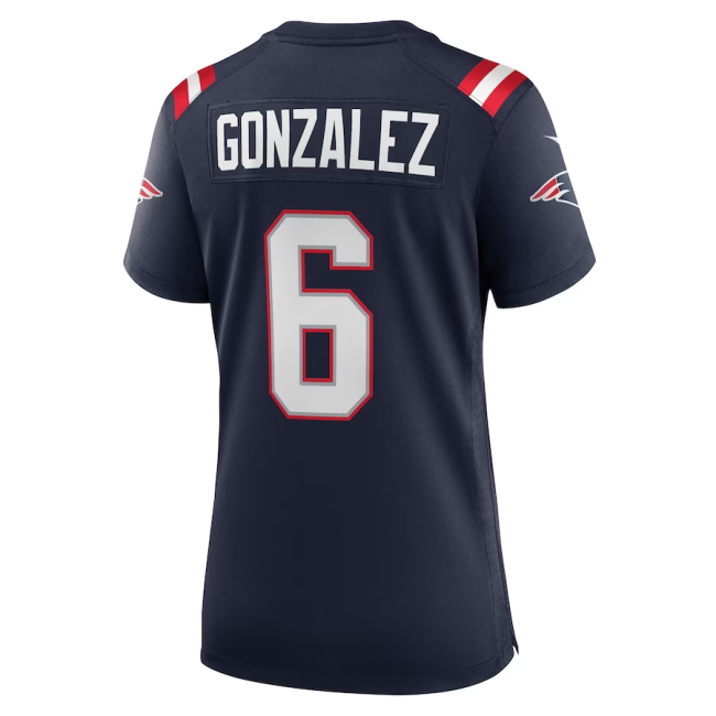 NE.Patriots #6 Christian Gonzalez Navy Team Game Jersey Stitched American Football Jerseys