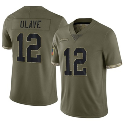 NO.Saints #12 Chris Olave Olive Limited 2022 Salute To Service Jersey Stitched American Football Jerseys