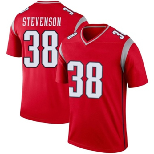 NE.Patriots #38 Rhamondre Stevenson Inverted Jersey Red Legend Stitched American Football Jerseys
