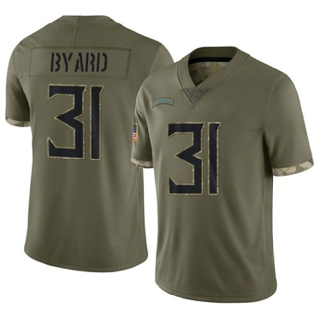 T.Titans #31 Kevin Byard 2022 Salute To Service Jersey Olive Limited Stitched American Football Jerseys