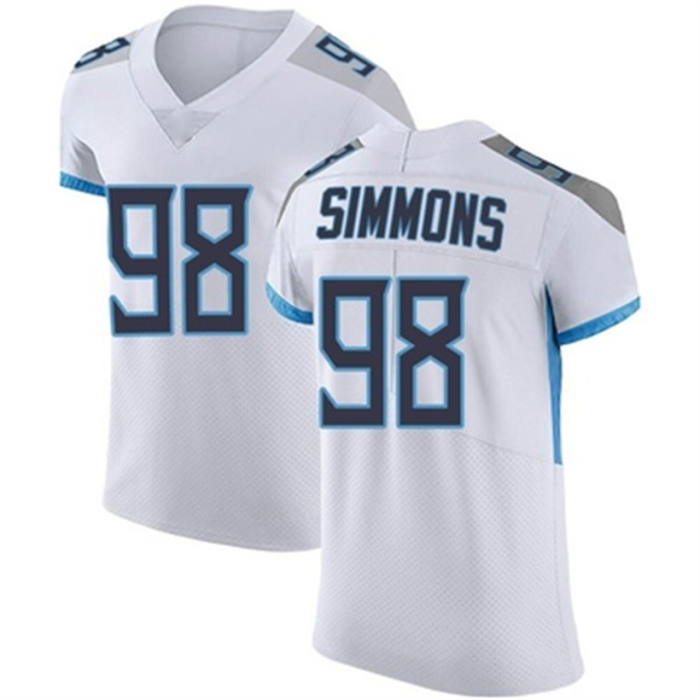 T.Titans #98 Jeffery Simmons Vapor Untouchable Jersey White Elite Stitched American Football Jerseys