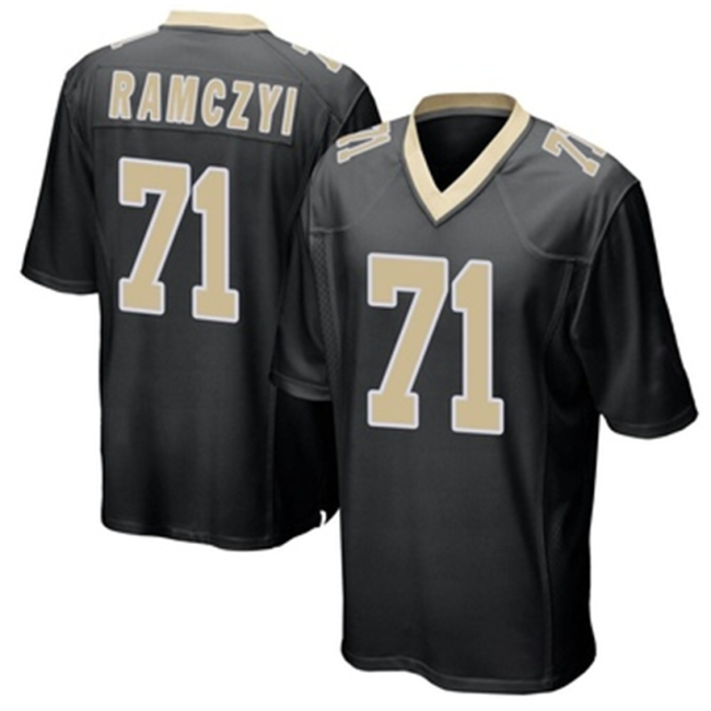 NO.Saints #71 Ryan Ramczyk Black Game Team Color Jersey Stitched American Football Jerseys