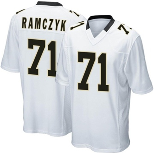 NO.Saints #71 Ryan Ramczyk White Game Jersey Stitched American Football Jerseys