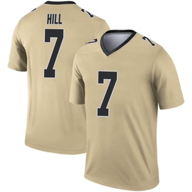 NO.Saints #7 Taysom Hill Gold Legend Inverted Jersey Stitched American Football Jerseys