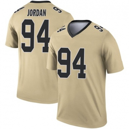 NO.Saints #94 Cameron Jordan Gold Legend Inverted Jersey Stitched American Football Jerseys