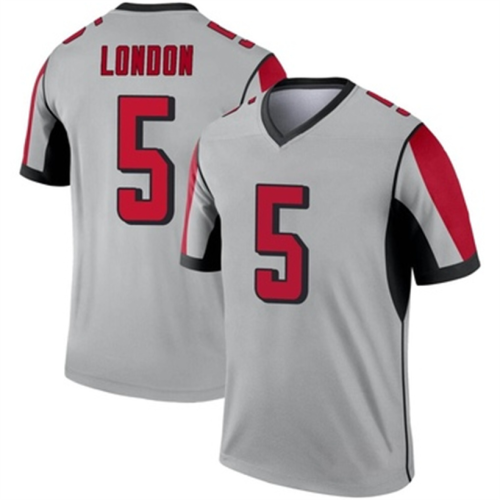 A.Falcons #5 Drake London Inverted Silver Jersey Legend Stitched American Football Jerseys