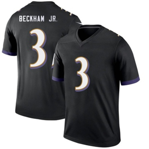 B.Ravens #3 Odell Beckham Jr Black Legend Jersey Stitched American Football Jerseys