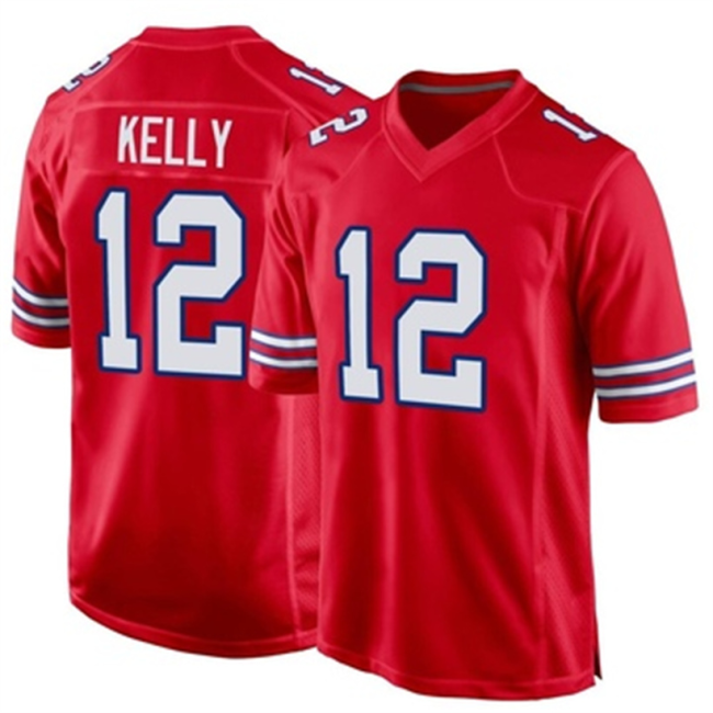 B.Bills #12 Jim Kelly Red Game Alternate Jersey Stitched American Football Jerseys Wholesale