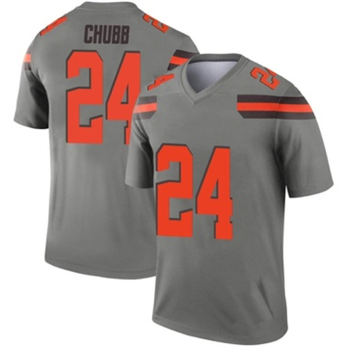 C.Browns #24 Nick Chubb Legend Inverted Silver Jersey Stitched American Football Jerseys Wholesale