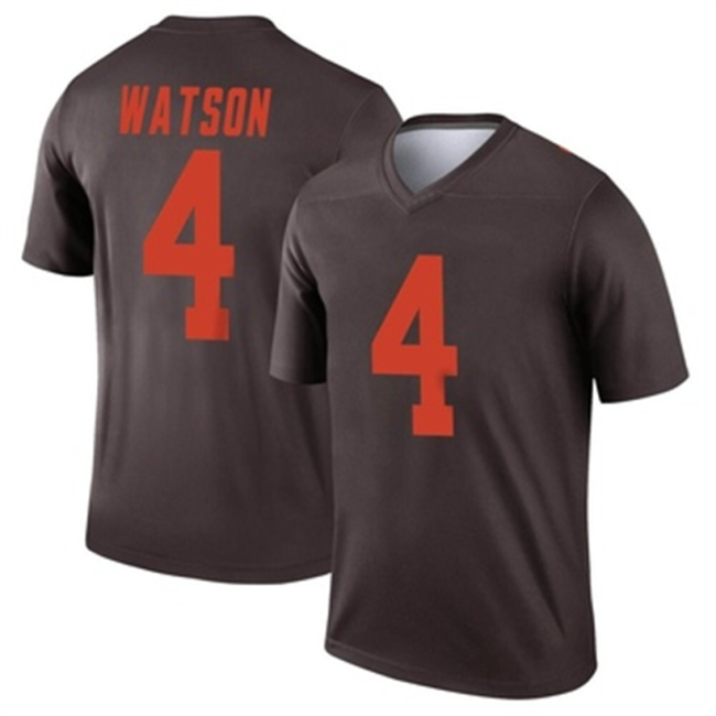 C.Browns #4 Deshaun Watson Legend Brown Alternate Jersey Stitched American Football Jerseys Wholesale