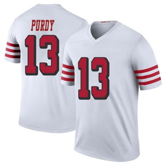 SF.49ers #13 Brock Purdy Color Rush Jersey White Legend Stitched American Football Jerseys Wholesale