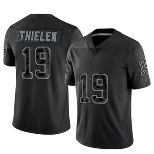 C.Panthers #19 Adam Thielen Reflective Jersey Black Limited Stitched American Football Jerseys Wholesale