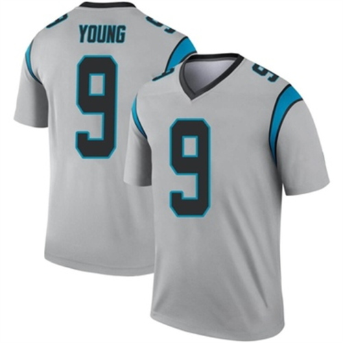 C.Panthers #9 Bryce Young Inverted Silver Jersey Legend Stitched American Football Jerseys Wholesale
