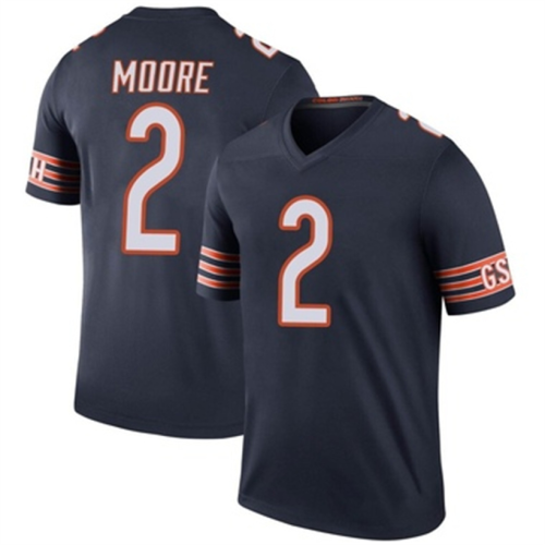 C.Bears #2 DJ Moore Color Rush Jersey Navy Legend Stitched American Football Jerseys Wholesale