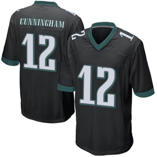 P.Eagles #12 Randall Cunningham Black Game Alternate Jersey Stitched American Football Jerseys Wholesale