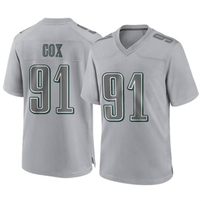 P.Eagles #91 Fletcher Cox Gray Game Atmosphere Fashion Jersey Stitched American Football Jerseys Wholesale