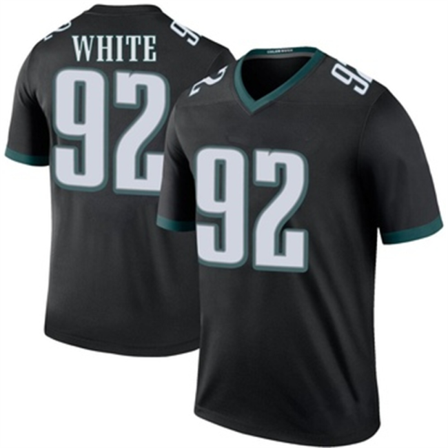 P.Eagles #92 Reggie White Black Legend Color Rush Jersey Stitched American Football Jerseys Wholesale