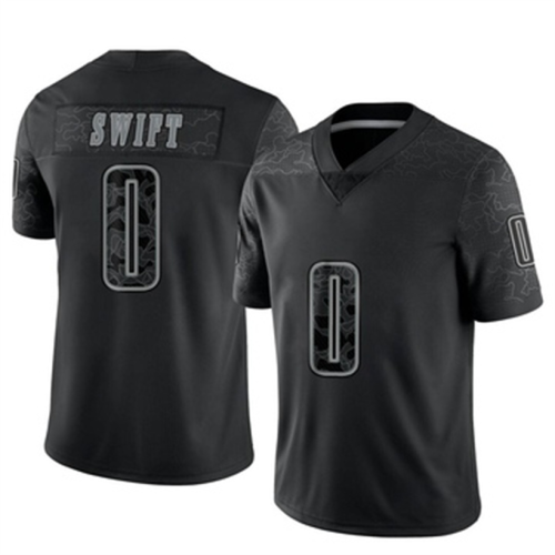 P.Eagles #0 DAndre Swift Black Limited Reflective Jersey Stitched American Football Jerseys Wholesale