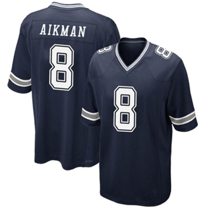 D.Cowboys #8 Troy Aikman Navy Game Team Color Jersey Stitched American Football Jerseys Wholesale