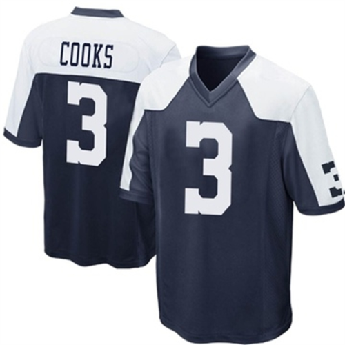 D.Cowboys #3 Brandin Cooks Navy Bllue Game Team Color Jersey Stitched American Football Jerseys Wholesale