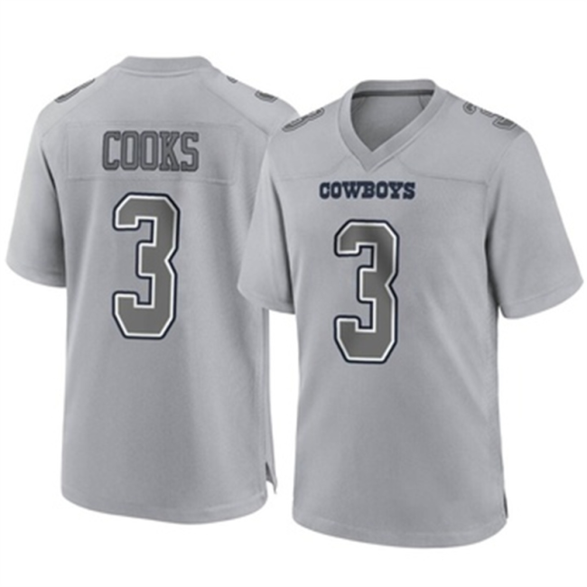 D.Cowboys #3 Brandin Cooks Gray Game Atmosphere Fashion Jersey Stitched American Football Jerseys Wholesale