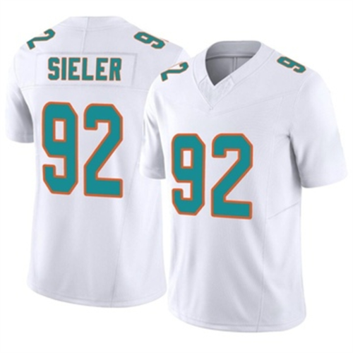 M.Dolphins #92 Zach Sieler White Vapor FUSE Jersey Limited Stitched American Football Jerseys Wholesale