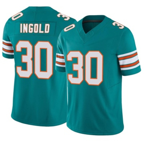 M.Dolphins #30 Alec Ingold Aqua Alternate Vapor FUSE Jersey Limited Stitched American Football Jerseys Wholesale