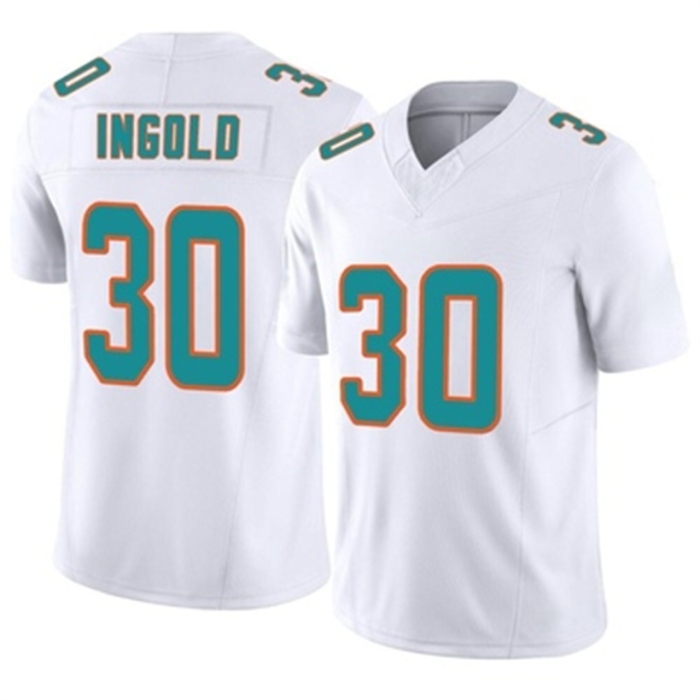 M.Dolphins #30 Alec Ingold White Vapor FUSE Jersey Limited Stitched American Football Jerseys Wholesale