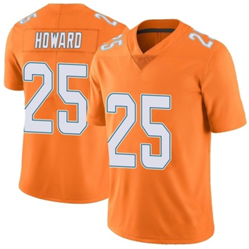 M.Dolphins #25 Xavien Howard Orange Color Rush Jersey Limited Stitched American Football Jerseys Wholesale