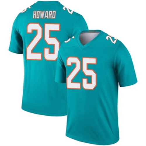 M.Dolphins #25 Xavien Howard Orange Color Rush Jersey Legend Stitched American Football Jerseys Wholesale