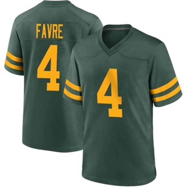 GB.Packers #4 Brett Favre Green Game Alternate Jersey Stitched American Football Jerseys Wholesale