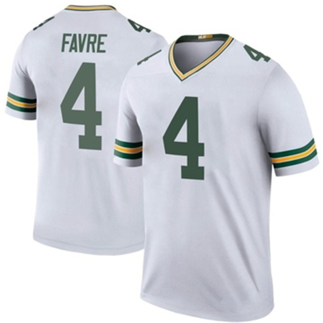 GB.Packers #4 Brett Favre White Legend Color Rush Jersey Stitched American Football Jerseys Wholesale