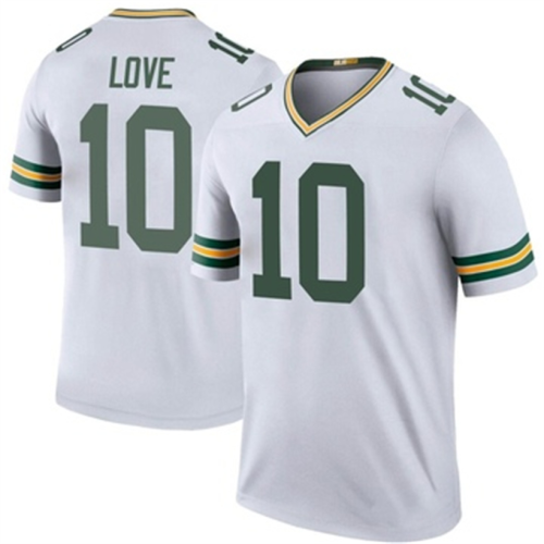 GB.Packers #10 Jordan Love White Legend Color Rush Jersey Stitched American Football Jerseys Wholesale
