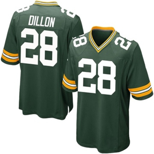 GB.Packers #28 AJ Dillon Green Game Team Color Jersey Stitched American Football Jerseys Wholesale