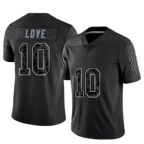 GB.Packers #10 Jordan Love Black Limited Reflective Jersey Stitched American Football Jerseys Wholesale