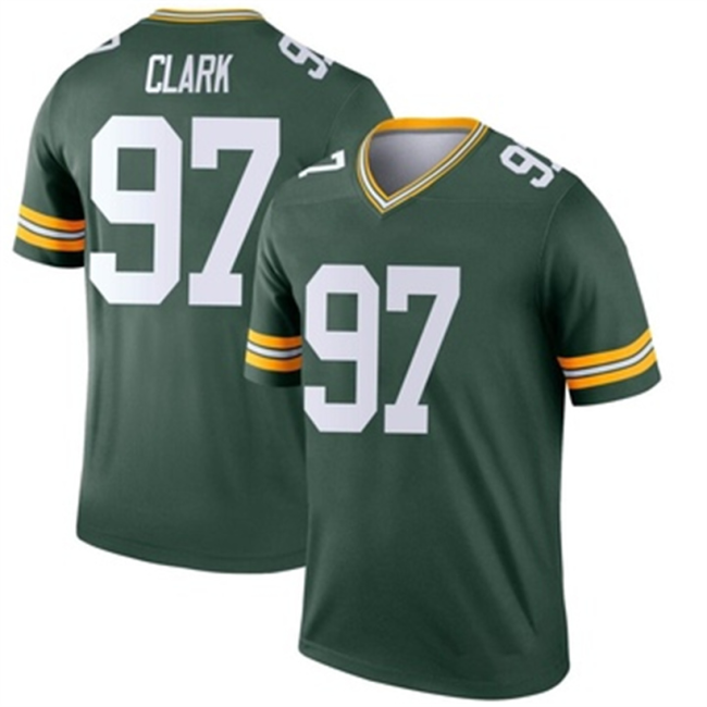 GB.Packers #97 Kenny Clark Green Legend Jersey Stitched American Football Jerseys Wholesale