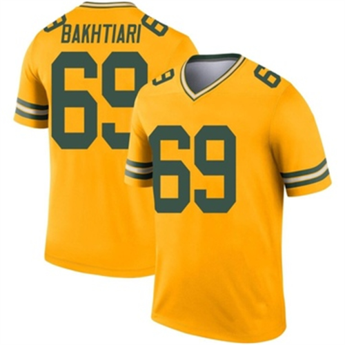 GB.Packers #69 David Bakhtiari Gold Legend Inverted Jersey Stitched American Football Jerseys Wholesale