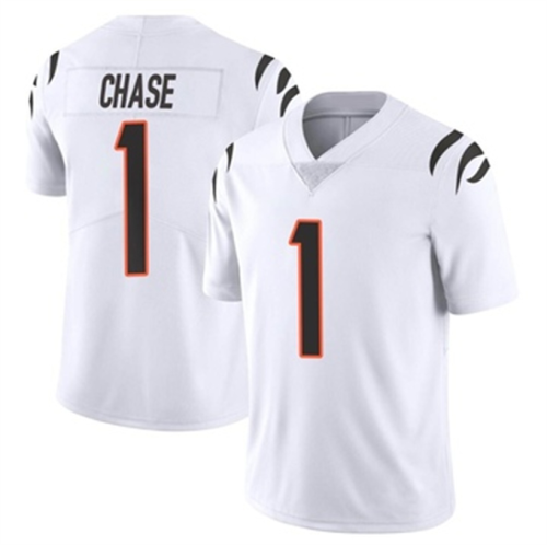 C.Bengals #1 JaMarr Chase White Vapor Untouchable Jersey Limited Stitched American Football Jerseys Wholesale