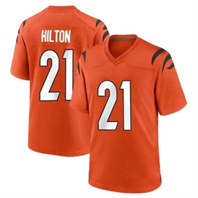 C.Bengals #21 Mike Hilton Orange Jersey Game Stitched American Football Jerseys Wholesale