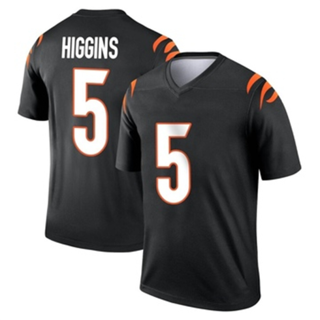 C.Bengals #5 Tee Higgins Black Jersey Legend Stitched American Football Jerseys Wholesale