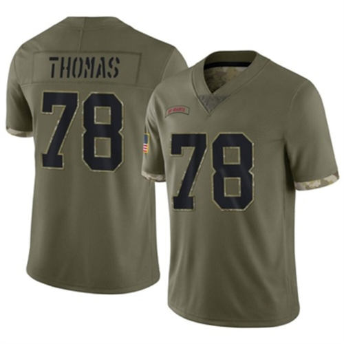 NY.Giants #78 Andrew Thomas 2022 Salute To Service Jersey Olive Limited Stitched American Football Jerseys Wholesale
