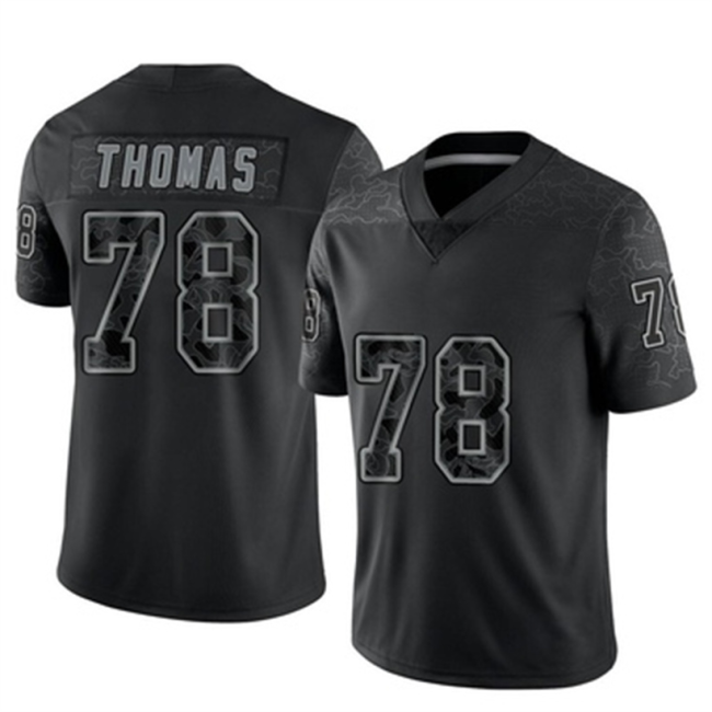 NY.Giants #78 Andrew Thomas Reflective Jersey Black Limited Stitched American Football Jerseys Wholesale