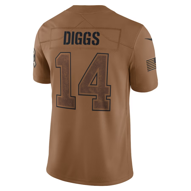 B.Bills #14 Stefon Diggs Brown 2023 Salute To Service Limited Jersey Stitched American Football Jerseys Wholesale