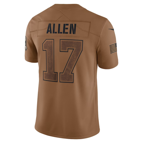 B.Bills #17 Josh Allen Brown 2023 Salute To Service Limited Jersey Stitched American Football Jerseys Wholesale
