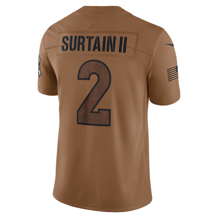 D.Broncos #2 Patrick Surtain II Brown 2023 Salute To Service Limited Jersey Stitched American Football Jerseys Wholesale