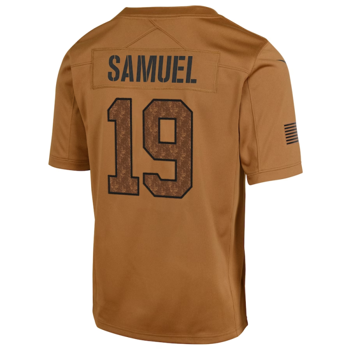 SF.49ers #19 Deebo Samuel Brown 2023 Salute To Service Limited Jersey Stitched American Football Jerseys Wholesale